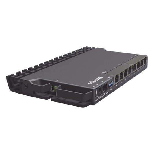 (RB5009UG+S+IN) RouterBoard, CPU 4 Núcleos, 8 Puertos Gigabit, 1 SFP+, Solo RouterOS v7