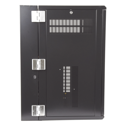 Gabinete PanZone de Montaje en Pared, de 19in, Puerta Ventilada, 18 UR, 635mm de Profundidad, Color Negro