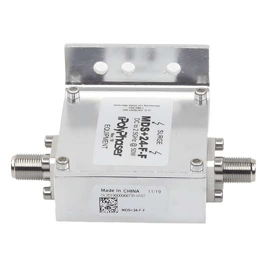 Protector RF Coaxial A 75 Ohms +24VDC Con Conector F Hembra De 300 MHz - 2.5 GHz