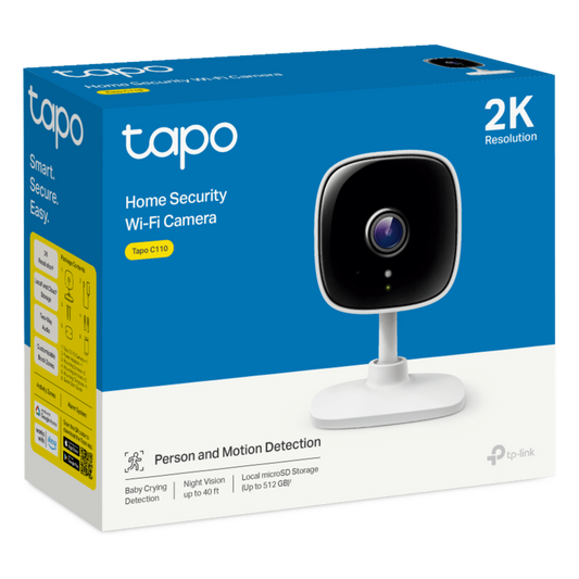 Cámara Wi-Fi Hogar Segura / 3MP Alta Definición / Visión Nocturna hasta 9.1 m (30 ft) / Detección de Movimiento / Audio Bidireccional / Ranura microSD hasta 256 GB / Modo Privacidad