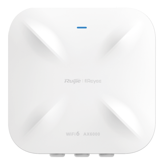 Punto de Acceso Mesh Wi-Fi 6 Industrial para Exterior Omnidireccional 5.95Gbps, MU-MIMO 4x4, 360°, Filtros Anti Interferencia y Auto Optimización con IA, puerto eth 2.5G y SFP