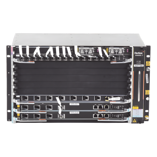 OLT Carrier Class Modular GPON, 6 Ranuras de Servicio, Incluye 1 Tarjeta de Servicio 16 puertos GPON, crecimiento hasta 96 puertos GPON, 6 UR, Gestión por UNM2000, CLI, (Incluye Instalación de software UNM2000)