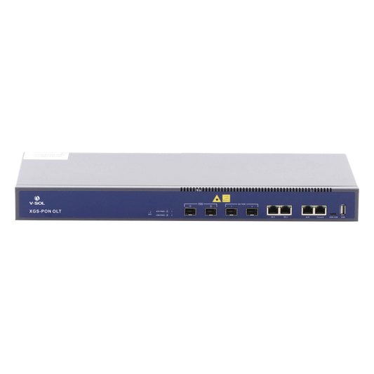 OLT Dual de 2 Puertos XGSPON/GPON / 4 Puertos Uplink (2 Puerto Gigabit RJ45 + 2 Puertos SFP/SFP+) / Hasta 512 ONUs