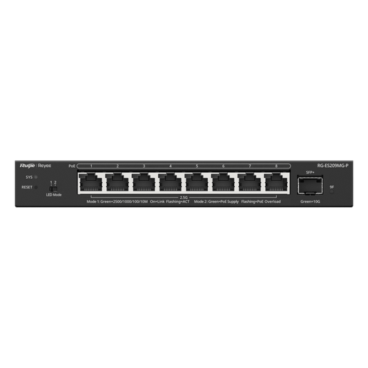 Switch Administrable Capa 2 con PoE+ Multi-Gigabit, 8 puertos 2.5Gb y 1 SFP+ 10G, hasta 130w
