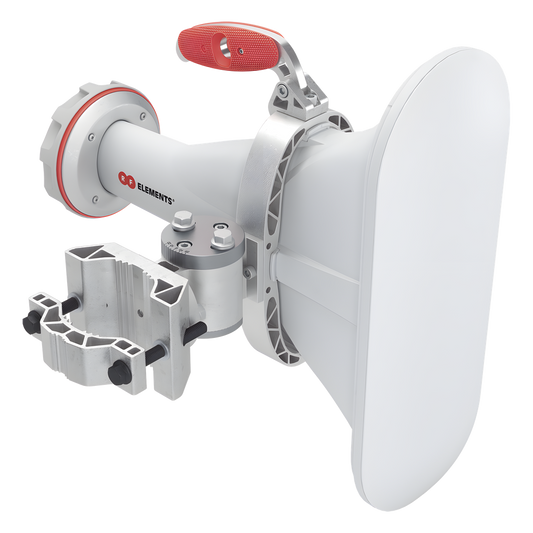 Antena asimétrica de 90° (90°H 25°V) 16 dBi tipo cuerno 5180-6000 MHz altamente eficiente, sin cables, sin perdidas, sin lóbulos listas para TwistPort, Montaje mejorado