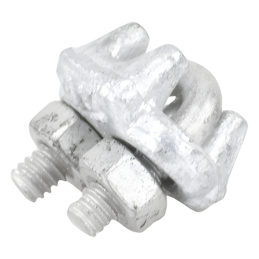 Nudo/ Perro/ Abrazadera Acero Forjado para Cable de 1/8", Galv. por Inmersión en Caliente.