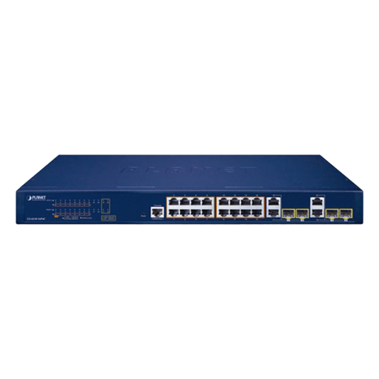 Switch Administrable PoE Capa 2 de 16 Puertos 10/100/1000 Mbps 802.3af/at, 4 Puertos SFP Gigabit, Hasta 240 W