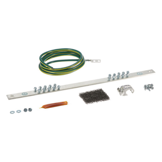 Kit de Puesta a Tierra con Jumper 6 AWG RGREJ696Y y Barra de Conexiones de 20 Orificios RGRB19U, para Rack de 19in