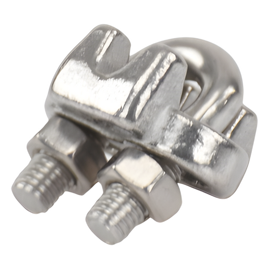 Nudo/ Perro/ Abrazadera Acero Forjado para Cable de 1/8", Acero Inoxidable.