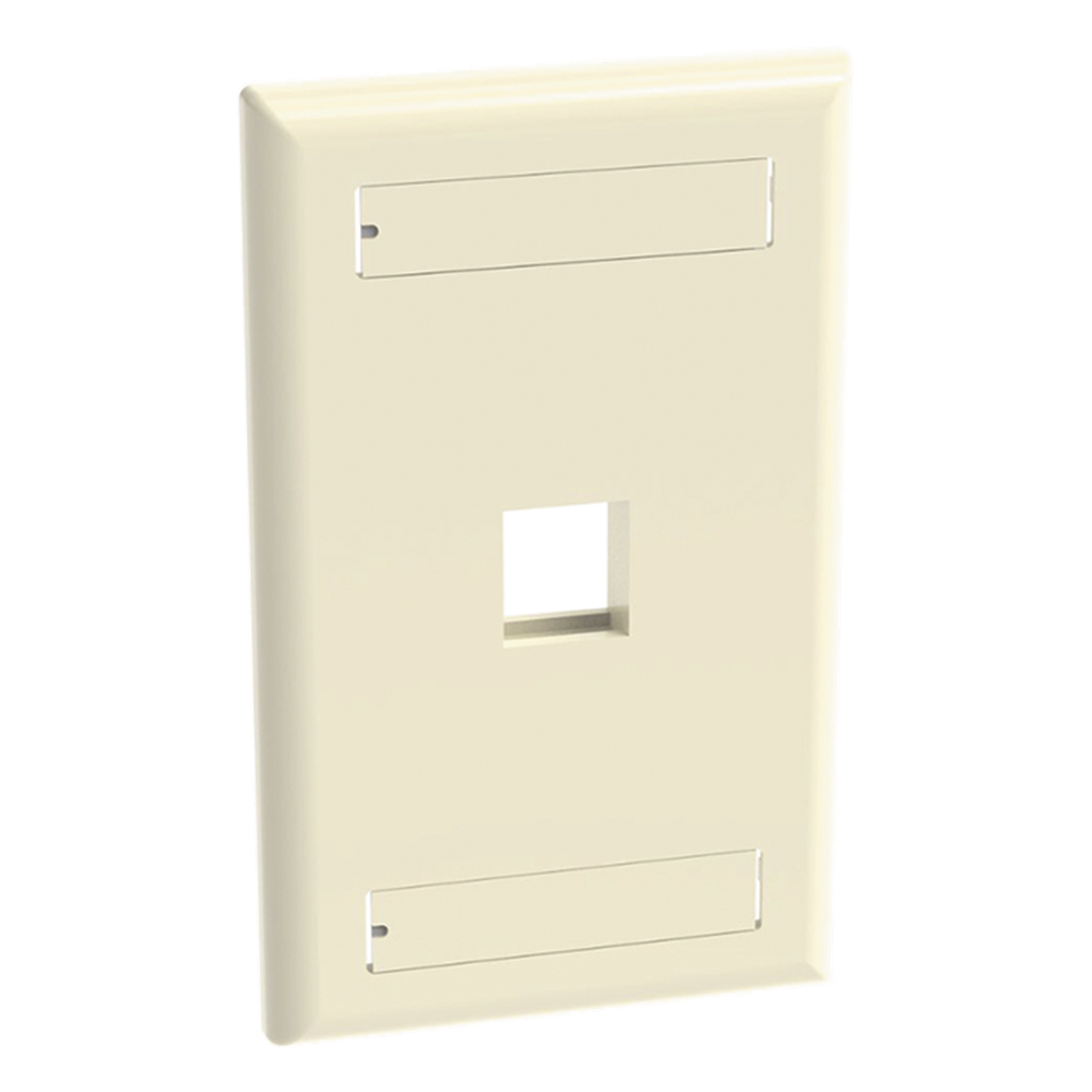 Placa de Pared Vertical, Salida Para 1 Puerto Keystone, Con Espacios Para Etiquetas, Color Marfil