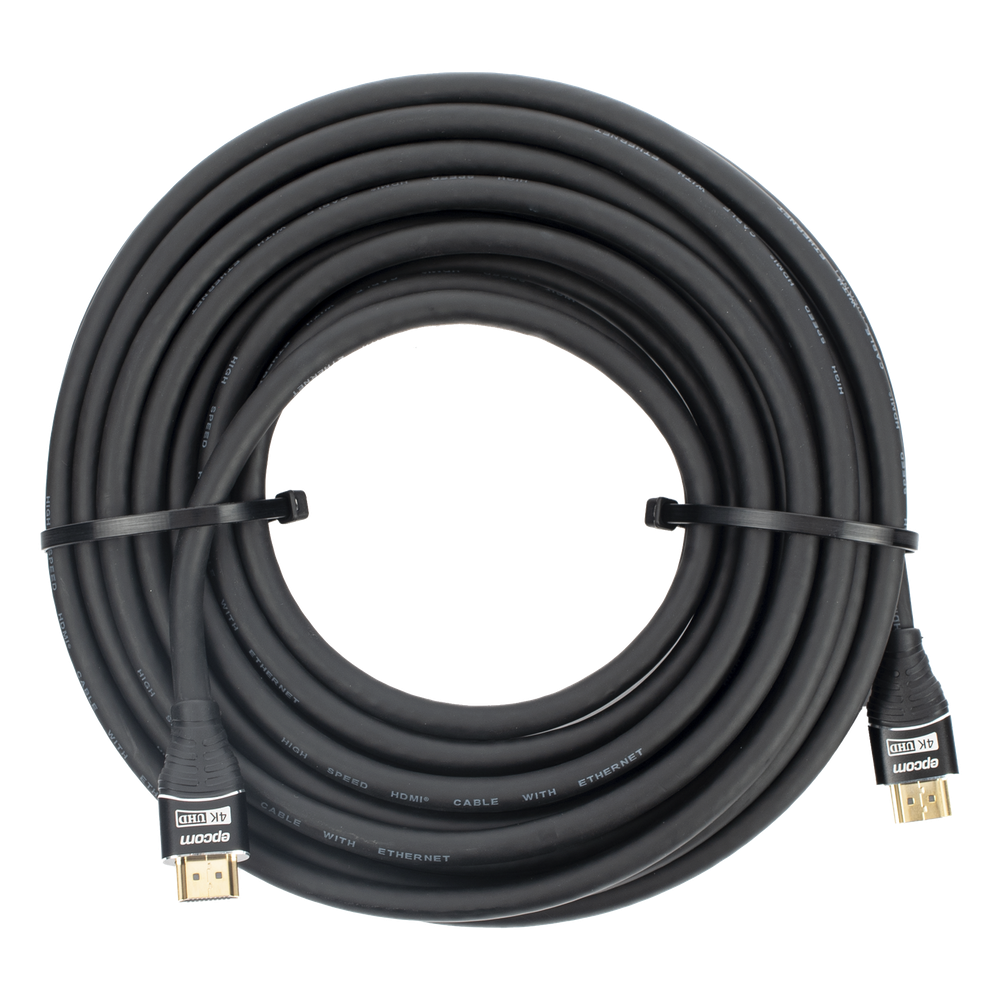 Cable HDMI de 10 Metros (32.81 Pies) | Alta Definición | Longitud | Versión 2.0 | Alta Velocidad 18Gbps | 4K@60Hz | Conectores Chapados en Oro | Tipo Redondo