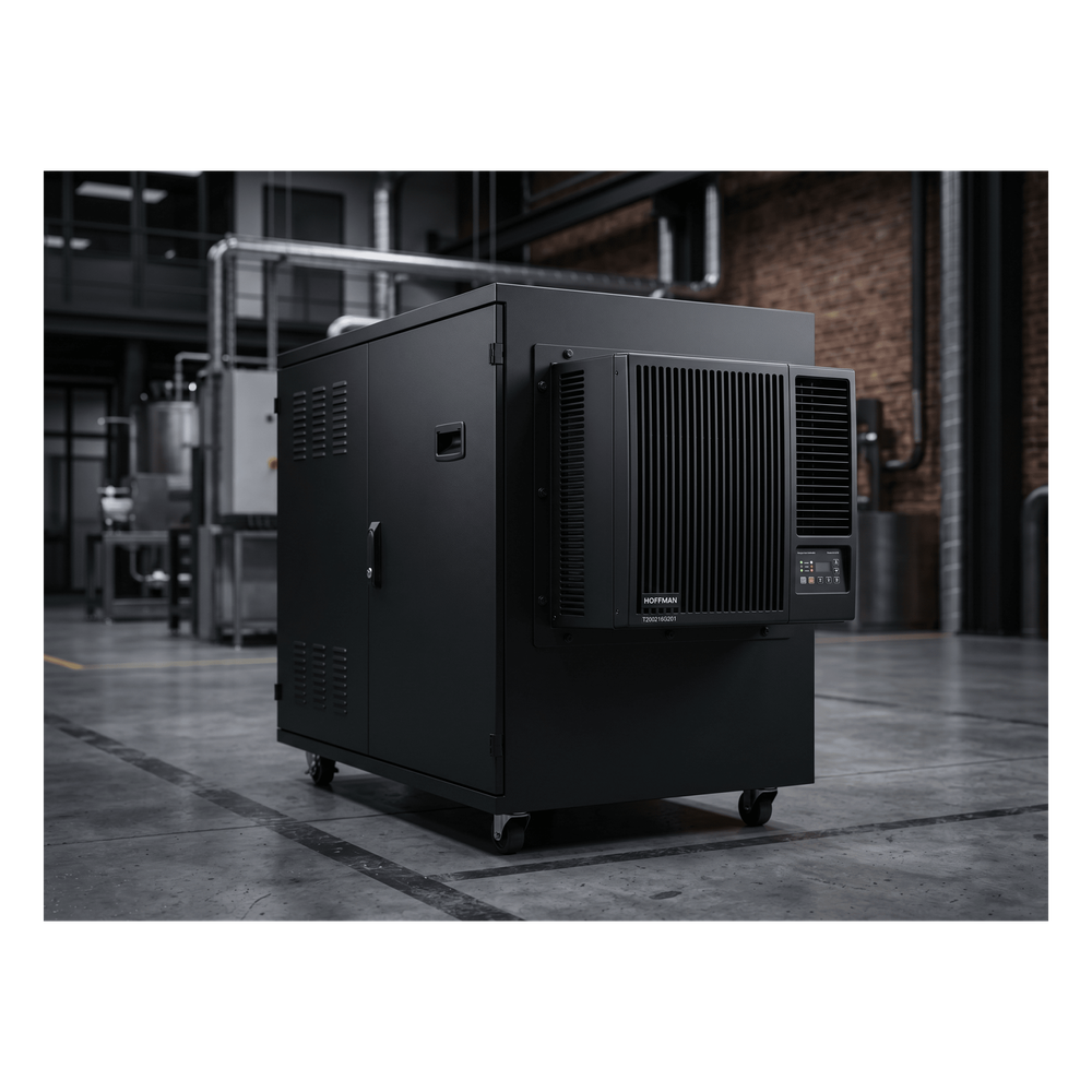 Aire Acondicionado Compacto Para Exterior, Uso en Gabinetes de Telecomunicaciones de Grado Industrial, Frío T20, 2000 BTU, 115 Vca, de Acero, Color Negro