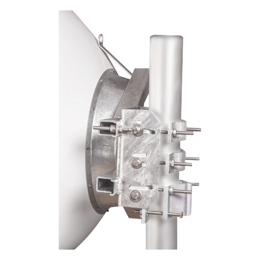 Antena direccional Alto Rendimiento / Parábola profunda para mayor aislamiento al ruido /4 ft / 4.9 a 6.1 GHz / / Ganancia de 35 dBi / Soporte de acero inoxidable / Polaridad en 90 ° y 45 ° / Incluye montaje.