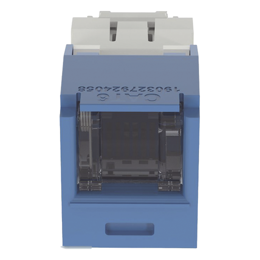 Conector Jack RJ45 Estilo TG con Ventana, Mini-Com, Categoría 6, de 8 Posiciones y 8 Cables, Color Azul