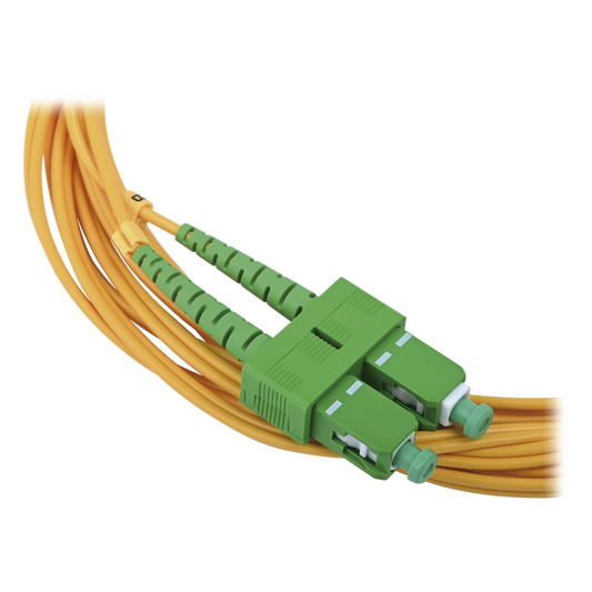 Jumper de Fibra Óptica Monomodo 9/125 LC/UPC-SC/APC, PVC, 2.0 mm, Dúplex, Amarillo, 3 Metros (9.84 Pies)