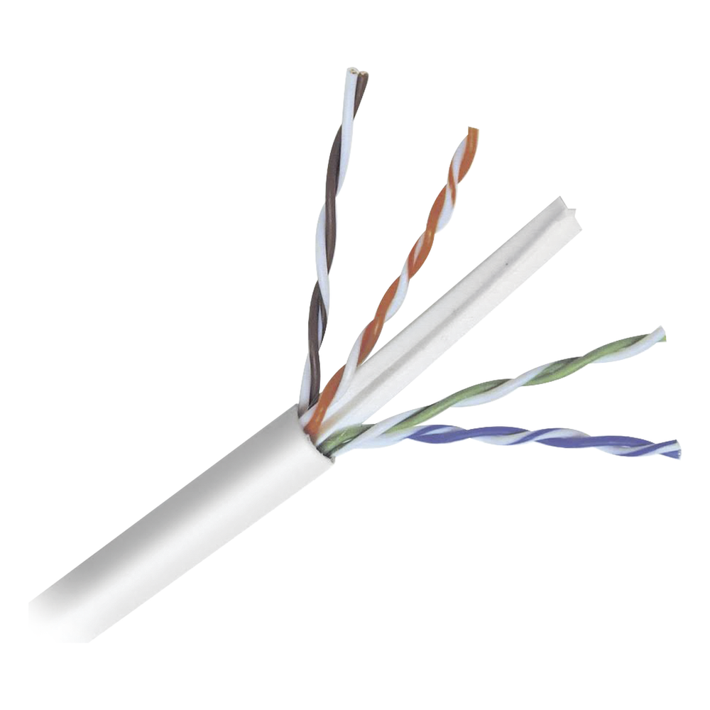 Bobina de Cable de 152 Metros (500 Pies) Cat6+ Calibre 23 Alto Desempeño, Super Flexible, UL, Color Blanco, para Aplicaciones de Video Vigilancia y Redes de Datos