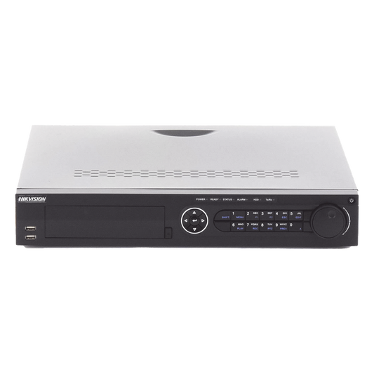 DVR 16 Canales TurboHD + 8 Canales IP / 3K/5MP / Audio por Coaxitron / Acusense / 4 Bahías de Disco Duro / Videoanalisis / 16 Entradas de Alarma