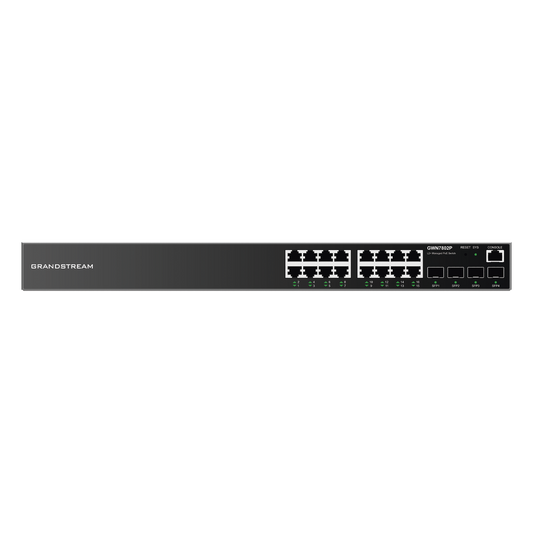 Switch Gigabit PoE+ Administrable / 16 puertos 10/100/1000 Mbps + 4 Puertos SFP Uplink / Hasta 240W / Compatible con GWN Cloud.