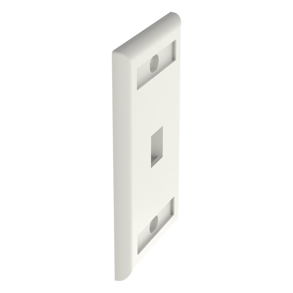 Placa de Pared Vertical, Salida Para 1 Puerto Keystone, Con Espacios Para Etiquetas, Color Blanco