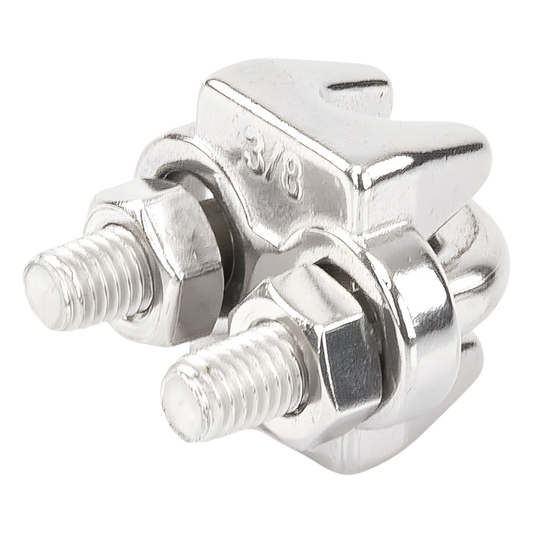 Nudo/ Perro/ Abrazadera Acero Forjado para Cable de 3/8", Acero Inoxidable.