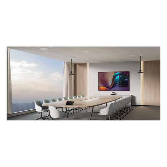 Sistema de Videoconferencia MVC-S98-C5U-004 de Yealink diseñado para Salas Extra Grandes con Triple Cámara Inteligente y Funciones Avanzadas de IA