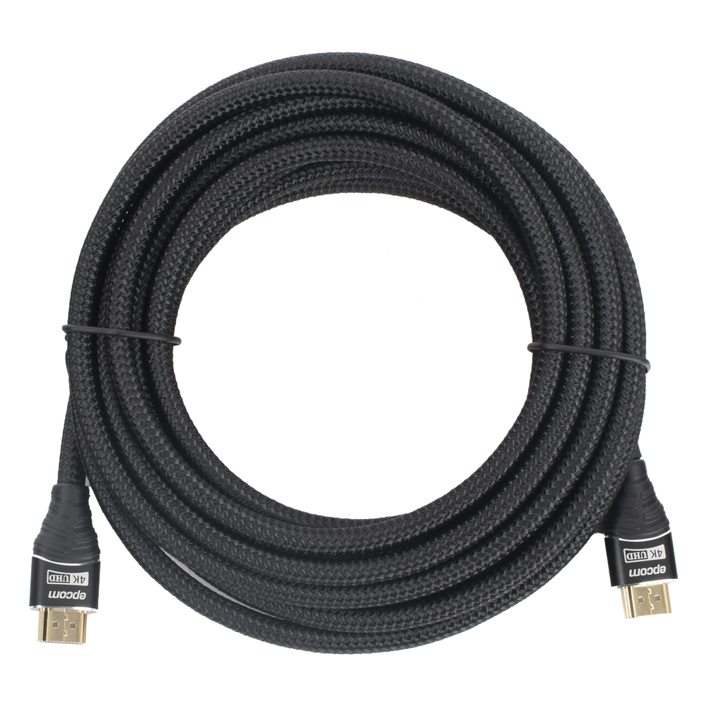 Cable HDMI de 5 Metros (16.40 Pies) | Alta Definición | Longitud | Versión 2.0 | Alta Velocidad 18Gbps | 4K@60Hz | Conectores Chapados en Oro | Tipo Redondo