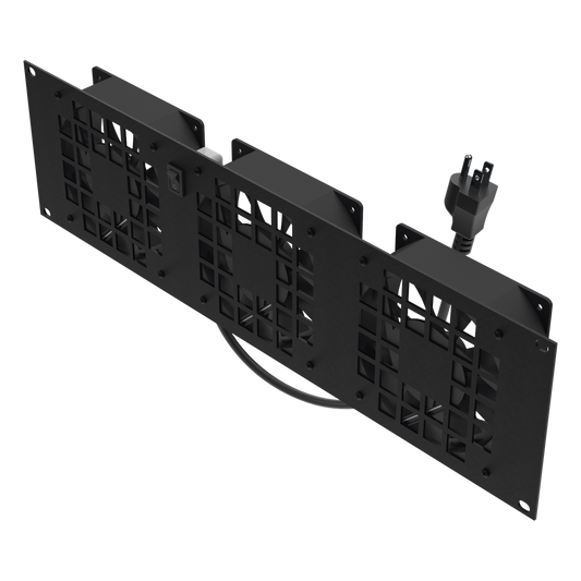 Kit de 3 Ventilador 110 Vca (12 x 12 cm) con Clavija 5-15P. Para instalación en Postes Rack