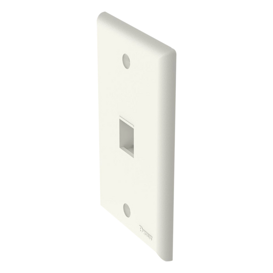 Placa de Pared Vertical, Salida Para 1 Puerto Keystone, Color Blanco Mate