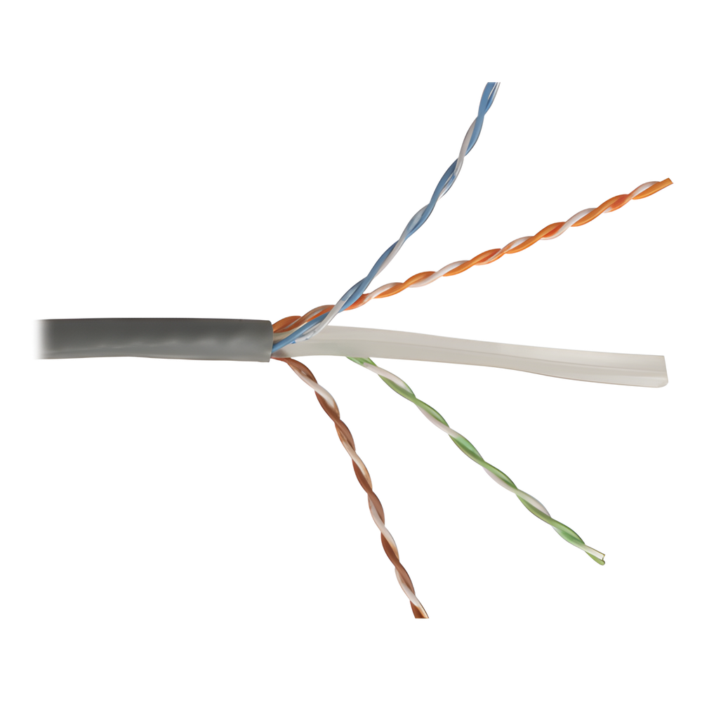 Bobina de Cable UTP Cat6, 23 AWG de 4 Pares, Alto Desempeño, PVC (CMR), 305 Metros (1000 Pies) Reelex (Color: Gris)