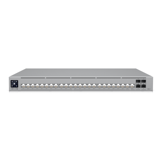 UniFi Switch Pro HD Capa 3, 24 puertos Etherlighting POE++ / (22) puertos 2.5 GbE, (2) puertos 10GbE, todos POE++, (4) puertos 10G SFP+, 600W presupuesto POE