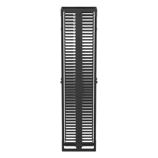 Organizador Vertical PatchRunner™, Doble (Frontal y Posterior), Para Rack Abierto de 45 Unidades, 10in de Ancho, Color Negro