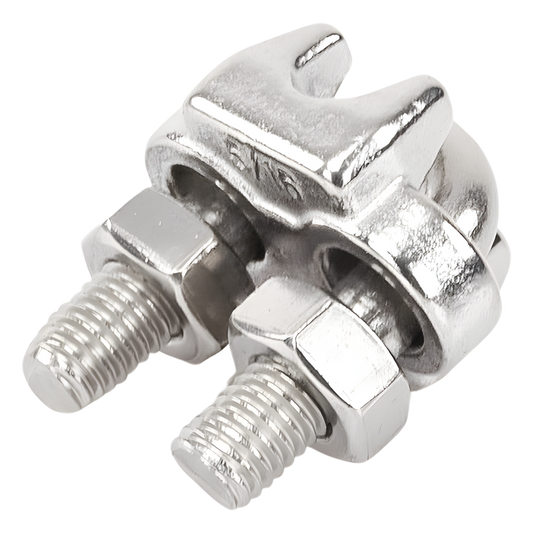 Nudo/ Perro/ Abrazadera Acero Forjado para Cable de 5/16", Acero Inoxidable.