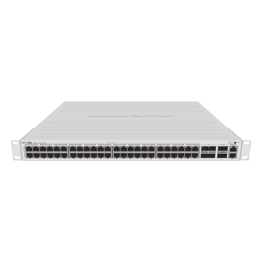 Cloud Router Switch 48 puertos PoE 802.3af/at Gigabit, 4 puertos SFP+ 10G, 2 puertos QSFP+ 40G, Montaje en Rack