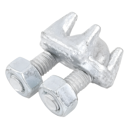 Nudo/ Perro/ Abrazadera Acero Forjado para Cable de 3/8", Galv. por Inmersión en Caliente.