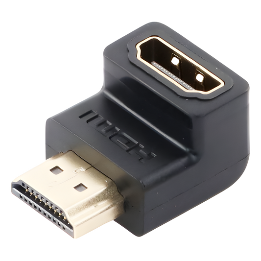 Adaptador HDMI de 90 Grados Macho a Hembra / Hacia Abajo / HDMI 2.0 4K@60Hz / Proporciona Flexibilidad Sin Doblar los Cables HDMI