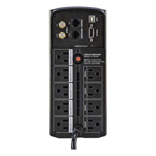 UPS de 850 VA/510 W, Topología Línea Interactiva, Entrada 120 Vca NEMA 5-15P, Tipo Mini Torre, Con 9 Tomas NEMA 5-15R