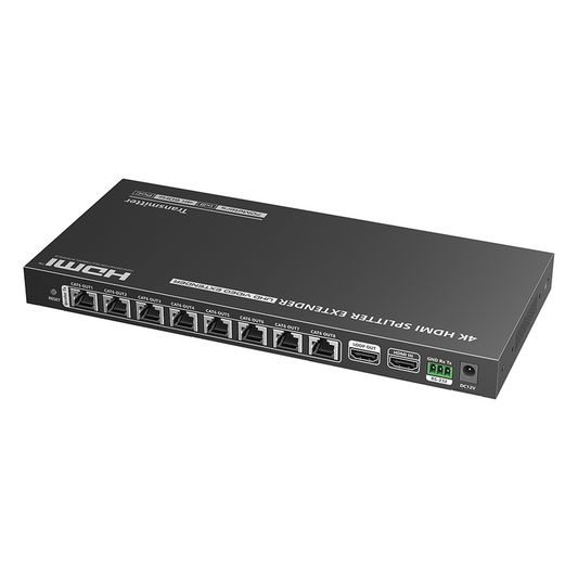 Kit Divisor y Extensor HDMI | 1x8 | Hasta 70 m |Resolución 4K @ 60 Hz | Cat 6/6a/7 | IPCOLOR | CERO LATENCIA | Puerto S/PDIF | EDID | RS232 | Salida Loop / PoC