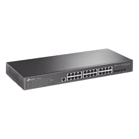 Switch Omada SDN Administrable / 24 puertos Gigabit y 4 puertos SFP+ / Funciones sFlow, QinQ y QoS / Administración centralizada OMADA