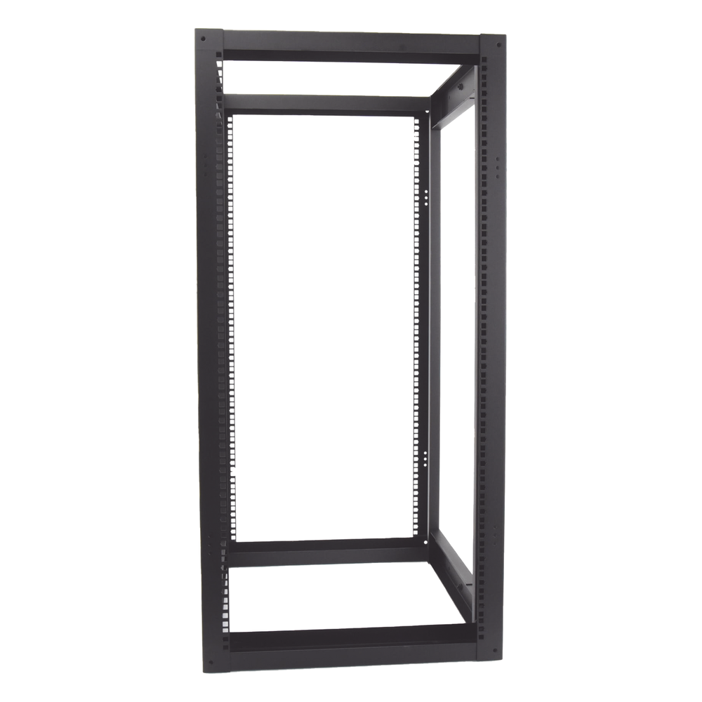 Rack Estándar 19" de 4 Postes, Acero, 24 Unidades, Profundidad Ajustable.
