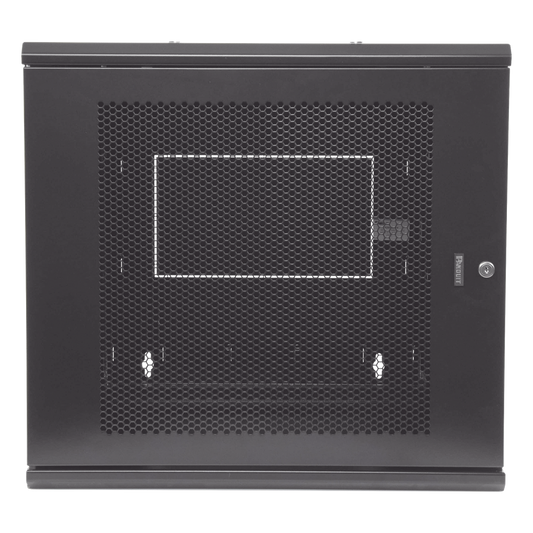 Gabinete PanZone de Montaje en Pared, de 19in, Puerta Ventilada, 12 UR, 635mm de Profundidad, Color Negro
