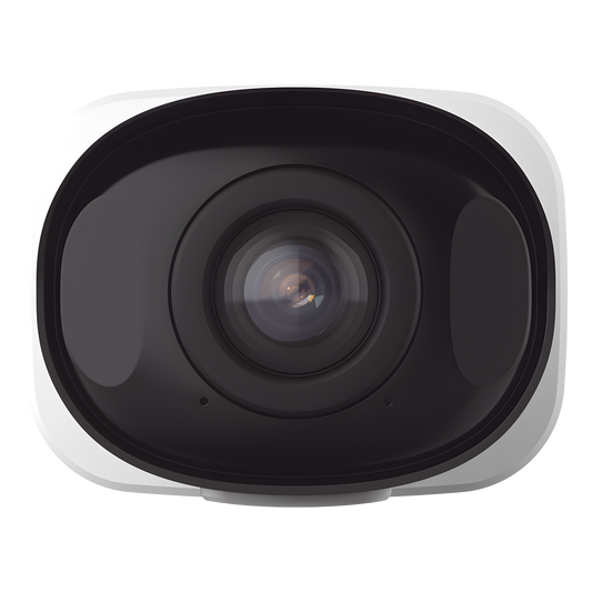 Cámara Bullet de Red Mini Panorámica 180° AI / 4K / Super WDR 120dB / Micrófono Integrado / IP67-IK10 / Soporte PoE / Almacenamiento 1TB / Analítica IA VCA 8 Modos