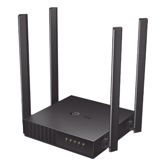 Router Inalámbrico doble banda AC, 2.4 GHz y 5 GHz Hasta 1200 Mbps, 4 antenas externas omnidireccional, 4 Puertos LAN 10/100 Mbps, 1 Puerto WAN 10/100 Mbps, Versión 6