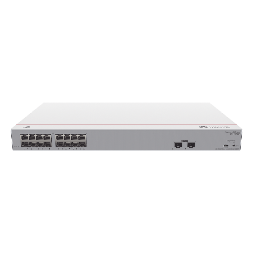 Switch Gigabit No Administrable PoE / 16 puertos 10/100/1000 Mbps (PoE) / 2 Puertos SFP Uplink / 124W
