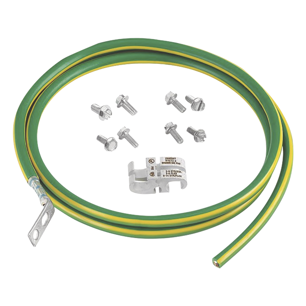 Kit de Jumper para Conexión de Gabinete o Rack de Telecomunicaciones a Barra de Tierra Física, 6 AWG, 1.52 m de Largo