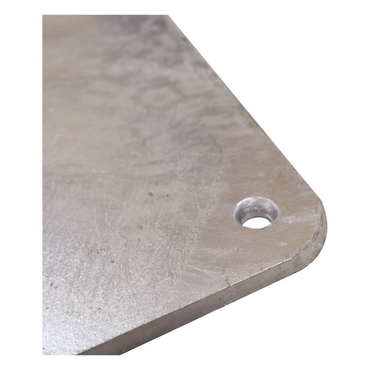 Base para Mástil Hasta 2" con Opresores, Base de 50 x 50 cm y Tubo de 80 cm Ced. 30. Galv. Inmersión.