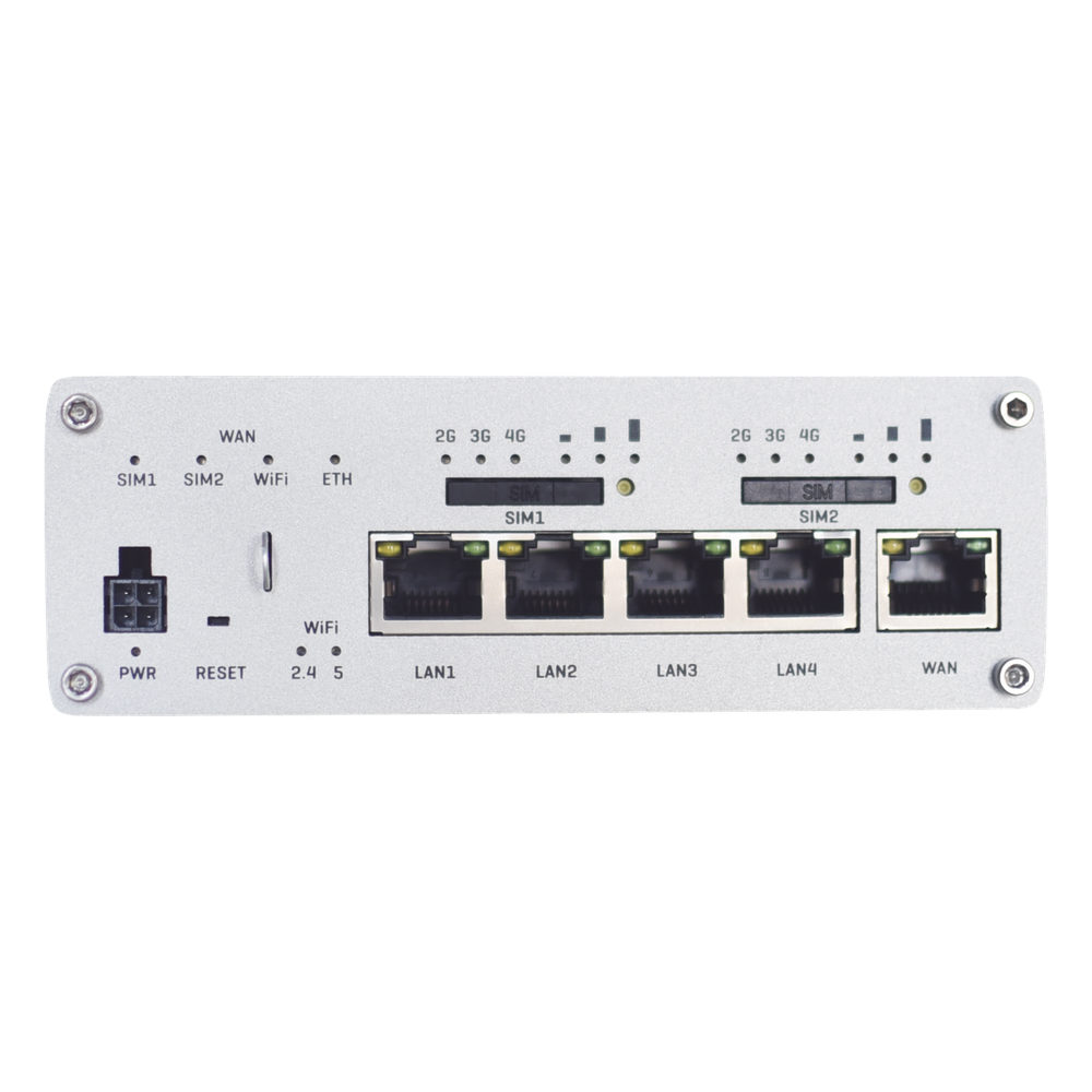 Router Industrial Dual LTE Cat 6 / 600 Mbps / 5 Puertos Gigabit / WiFi 5 / Doble SIM / GNSS / PoE / -40°C a 75°C