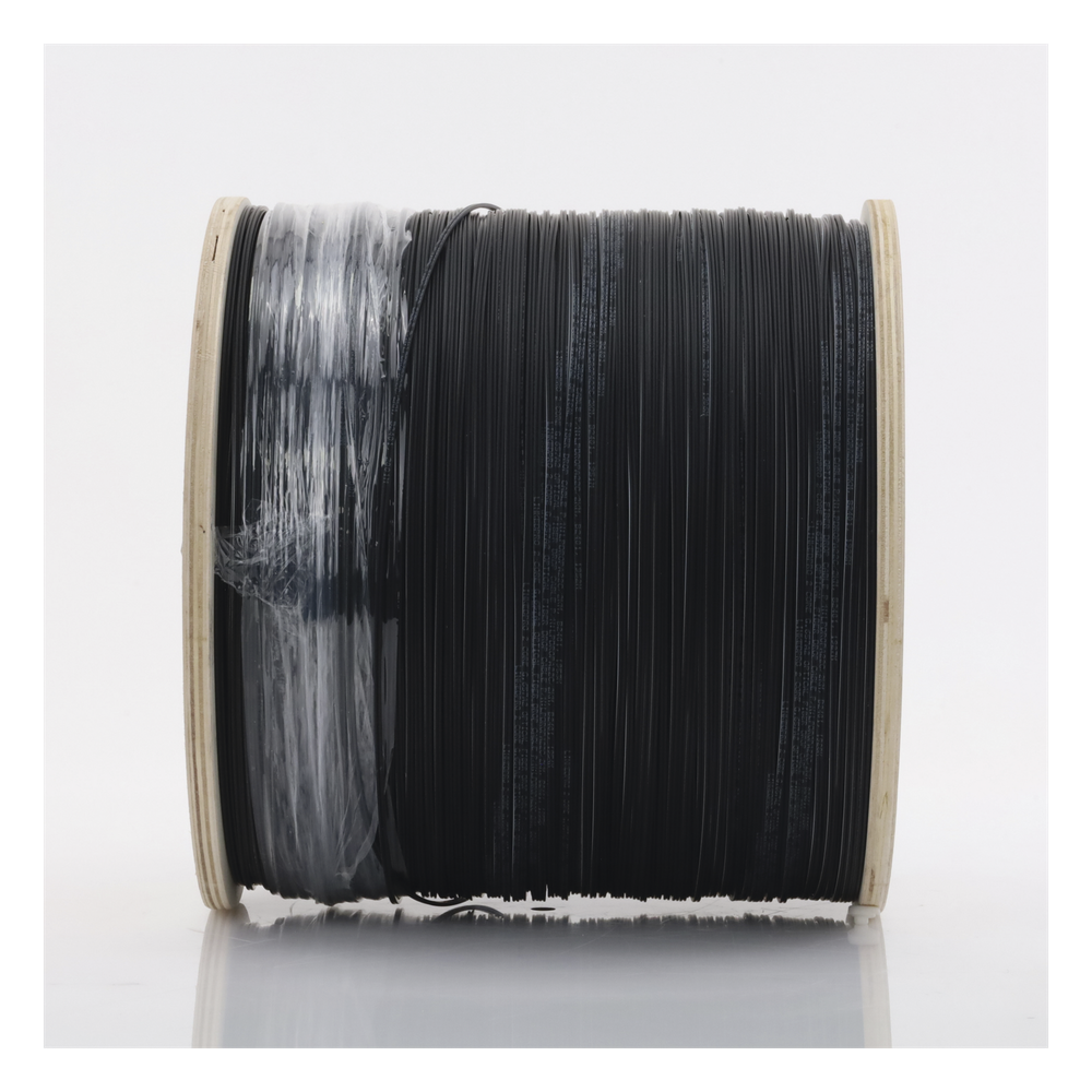 Carrete de 2 km de Fibra Óptica Drop Plana, Interior/Exterior G.657A2 Monomodo de 2 Hilos (Bifibra), Dieléctrica, Forro Negro, (No Soporta Conectores Mecánicos)