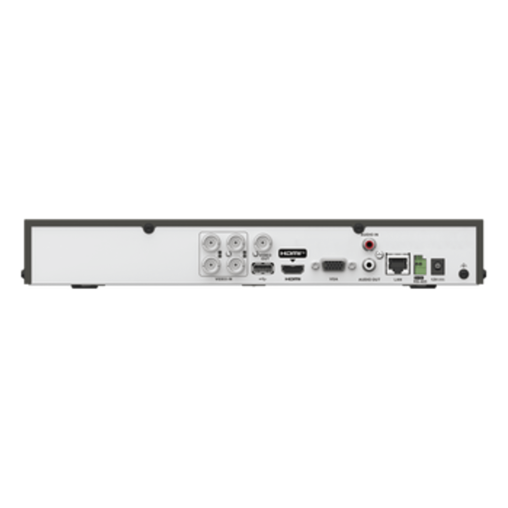 DVR 4 Canales 4K TURBOHD + 4 Canales IP / 8 Megapixel (4K) / Audio Bidireccional por Coaxitron / ACUSENSE / 1 Bahía de Disco Duro / Salida de Video en Full HD / H.265+