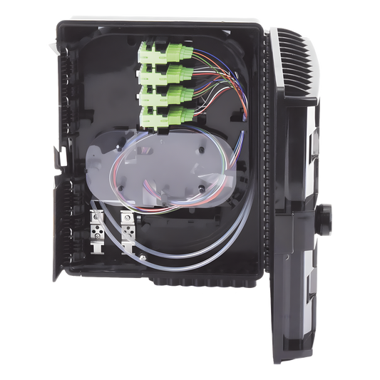 Cierre de Empalme para 24 Fusiones de Fibra Óptica, Interior/Exterior, con 16 Acopladores SC/APC y Splitter 1x16 SC/APC Incluido, IP65