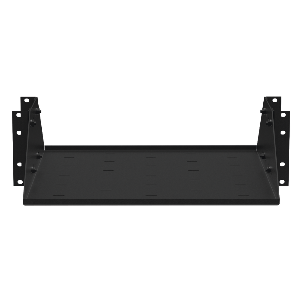 Charola para Soportar Equipos en Rack de 19", Profundidad Ajustable hasta 484 mm. 150 Kg de Carga, Compatible con Racks de Doble Perforación, 3U